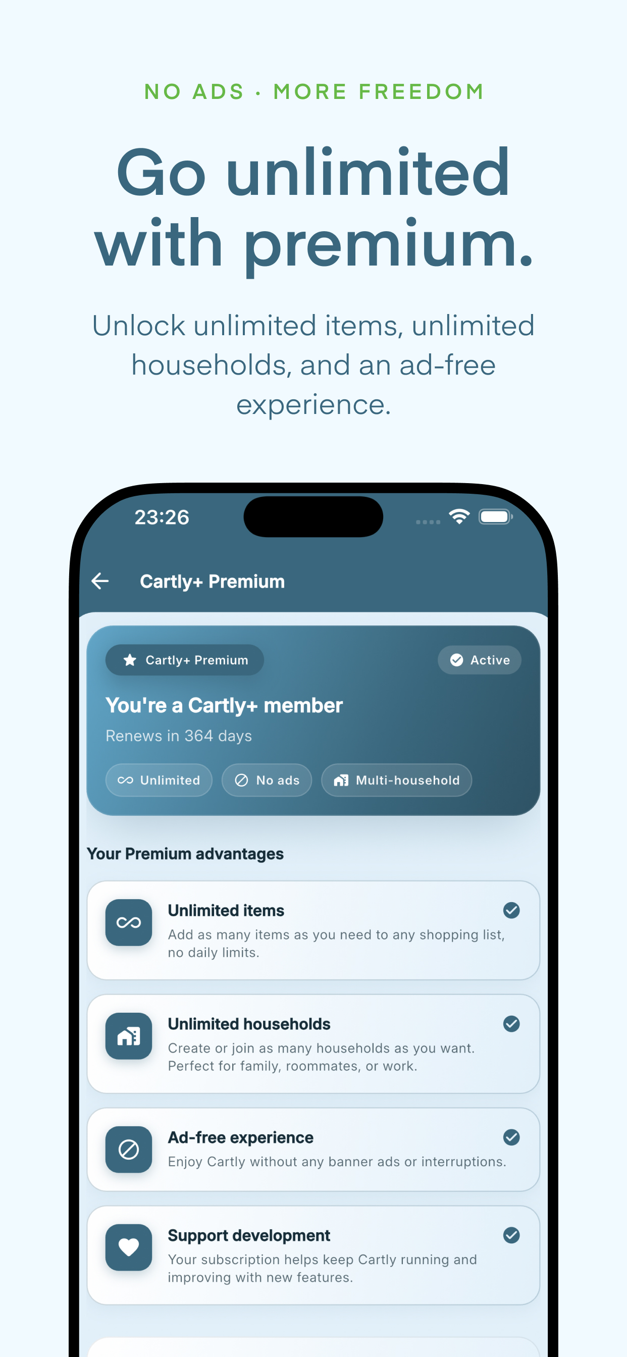 Cartly Premium benefits
